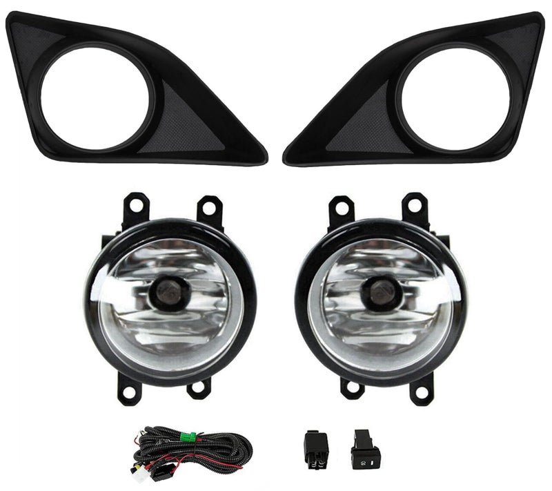 LEVANLIGHT Fog Lights Assembly Compatible for 2008 2009 2010 Toyo ta Corolla Altis Front Bumper Fog Light Driving Lamps wSwitchWiringBulb Clear Lens