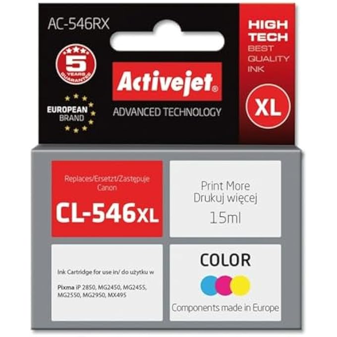 AC-546RX INK CARTRIDGE (REPLACEMENT FOR CANON CL-546XL; PREMIUM; 15 ML; COLOR)