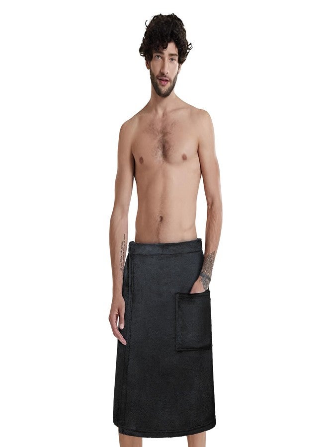 PURFUN Men Boys Soft Wearable Bath Towels Elastic Band Adjustable Body Wrap Towel High Hydroscopicity Bathroom Gym Pool Beach Spa Bathing Shower Cover Up Wrap Around Towel with Pocket - Image 4