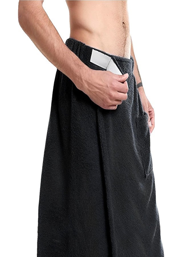 PURFUN Men Boys Soft Wearable Bath Towels Elastic Band Adjustable Body Wrap Towel High Hydroscopicity Bathroom Gym Pool Beach Spa Bathing Shower Cover Up Wrap Around Towel with Pocket - Image 2