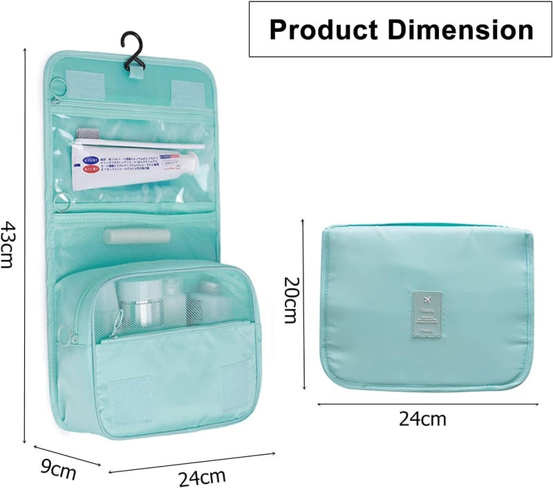 YumSur Toiletry Bag for Men and Women, Waterproof Travel Foldable Cosmetic Bag Large Capacity Organizer for Gym Business and Holiday, with Hook and Handle - Image 2