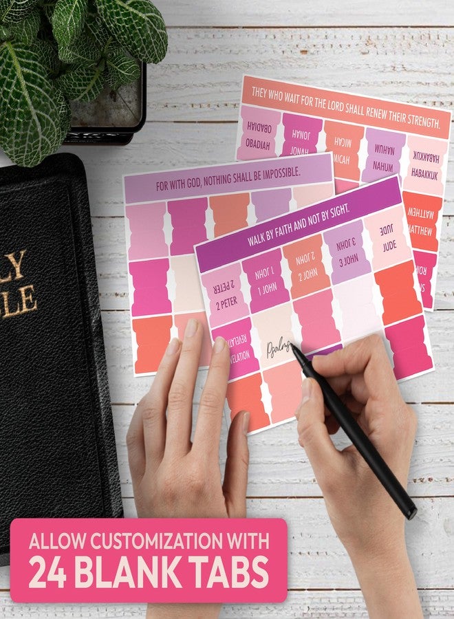 Only Zest Pink Bible Tabs, 90 Large Print Bible Index Tabs for Study Bible, Laminated Easy-to-Read Label, Christian Gift for Women, Men, Kids - Image 4