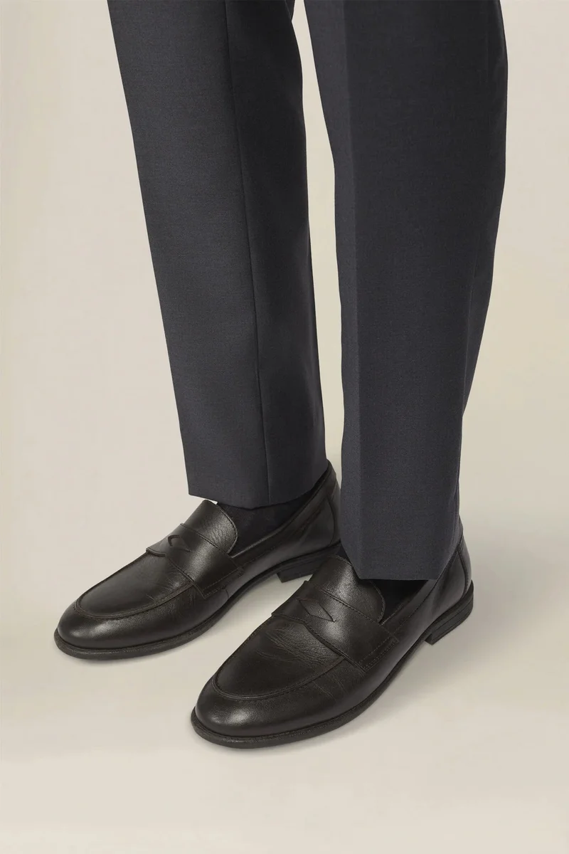 Men's Derby shoe, 100% genuine leather - DK Brown