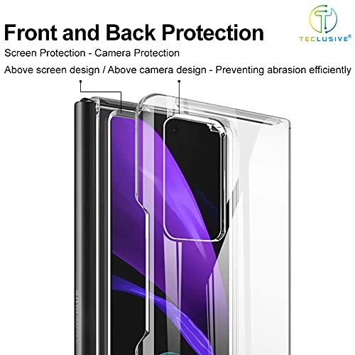 T TECLUSIVE Plastic Slim Transparent Protective Hard Case Cover Compatible For Galaxy Z Fold 2, Shockproof Clear 2 In 1 Transparent Back Cover With Camera Protection - Image 4