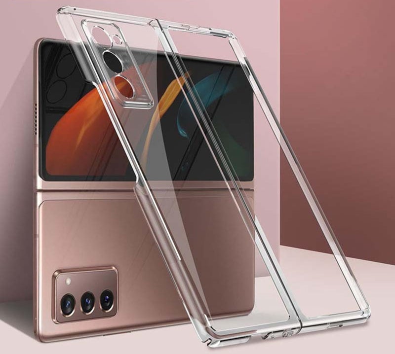 T TECLUSIVE Plastic Slim Transparent Protective Hard Case Cover Compatible For Galaxy Z Fold 2, Shockproof Clear 2 In 1 Transparent Back Cover With Camera Protection - Image 5