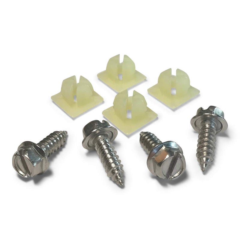 OttoSpeed License Plate Screw Kit - Stainless, OEM Style Fasteners with Nylon Screw Retainers for Mounting Front and Back License Plates on Cars, SUVs, Trucks - Rustproof, Self Tapping Bolts (Stainless Steel) - Image 1