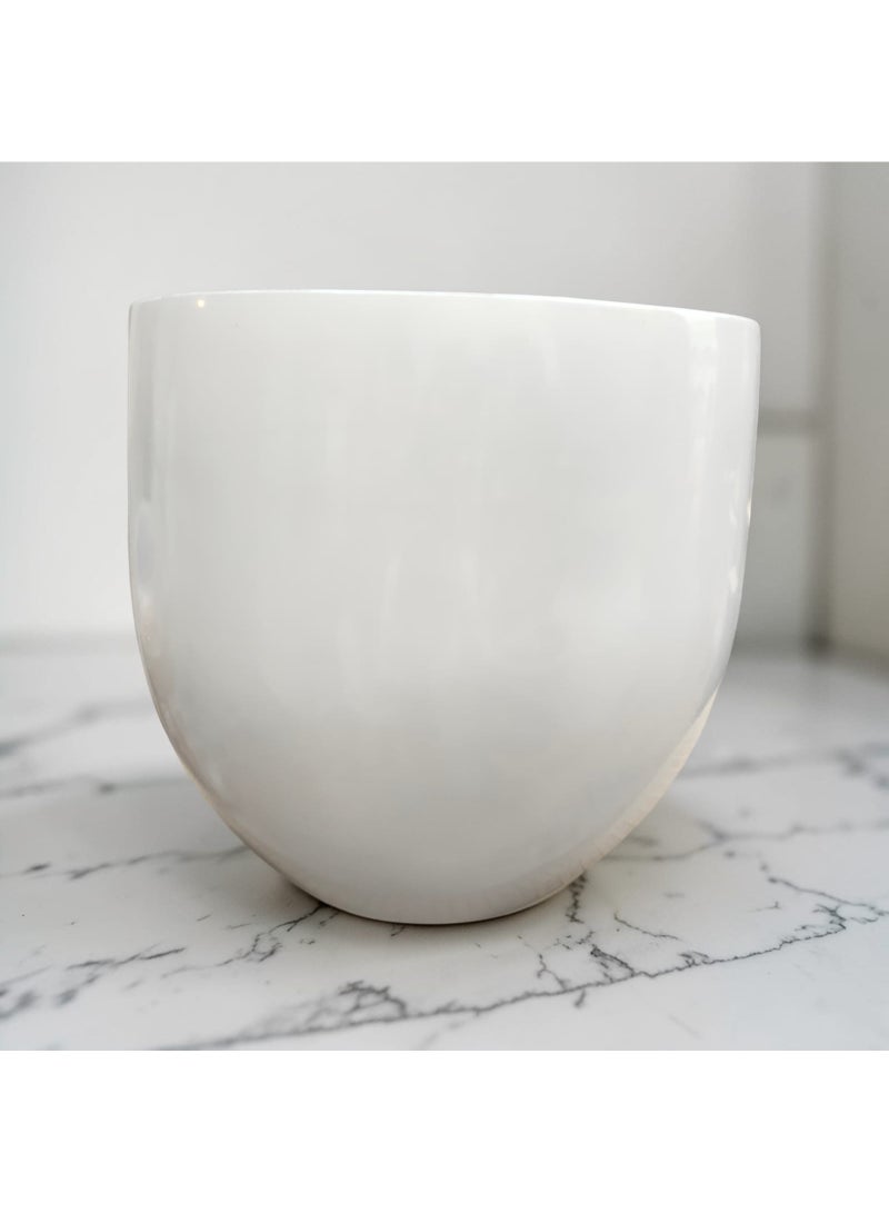 color zone pottery Indoor and outdoor planters with a sturdy and durable construction, ideal for larger plants. Prevents discoloration and cracking caused by sun exposure. Waterproof, sun-resistant, and weather-resistant. Glossy white fiber - 50 cm - Image 1