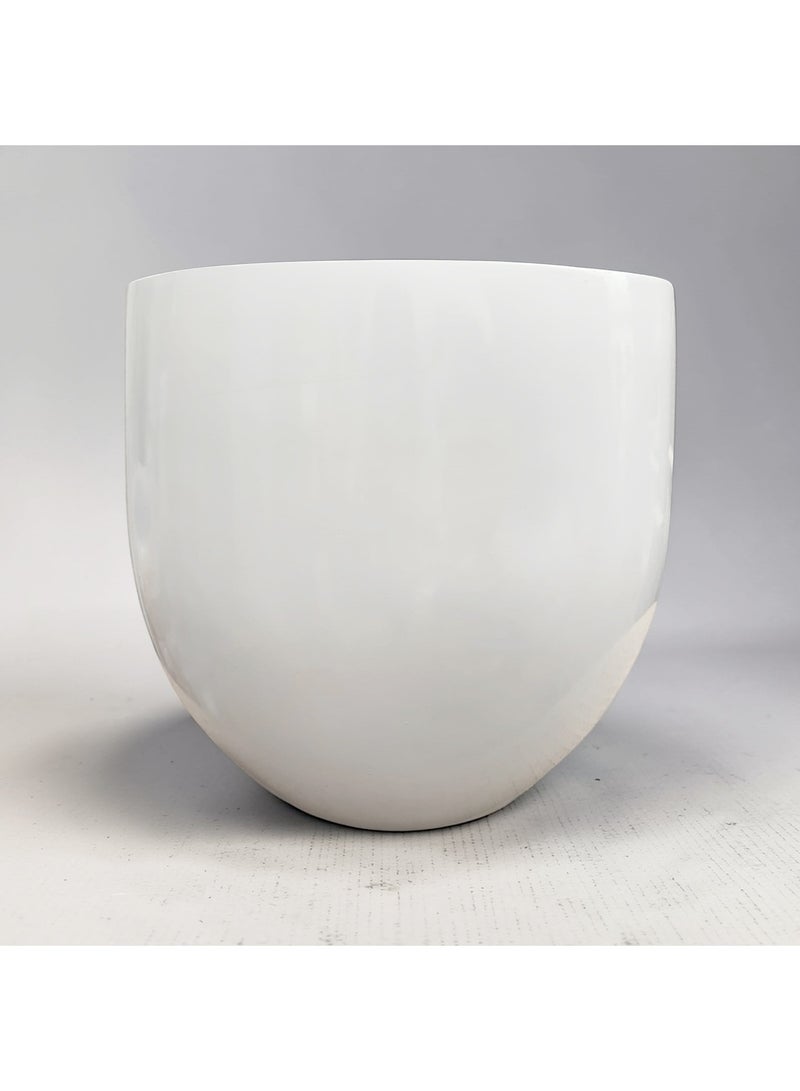 color zone pottery Indoor and outdoor planters with a sturdy and durable construction, ideal for larger plants. Prevents discoloration and cracking caused by sun exposure. Waterproof, sun-resistant, and weather-resistant. Glossy white fiber - 50 cm - Image 3