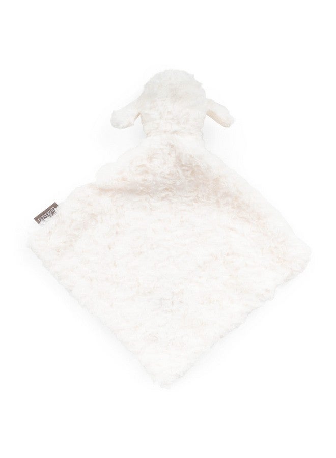 DEMDACO Fuzzy White Lamb Loves Me Polyester Plush Children's Rattle Blankie - Image 3