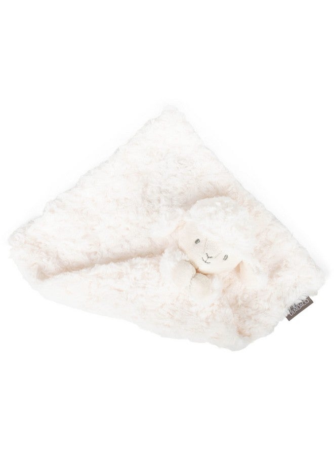 DEMDACO Fuzzy White Lamb Loves Me Polyester Plush Children's Rattle Blankie - Image 4