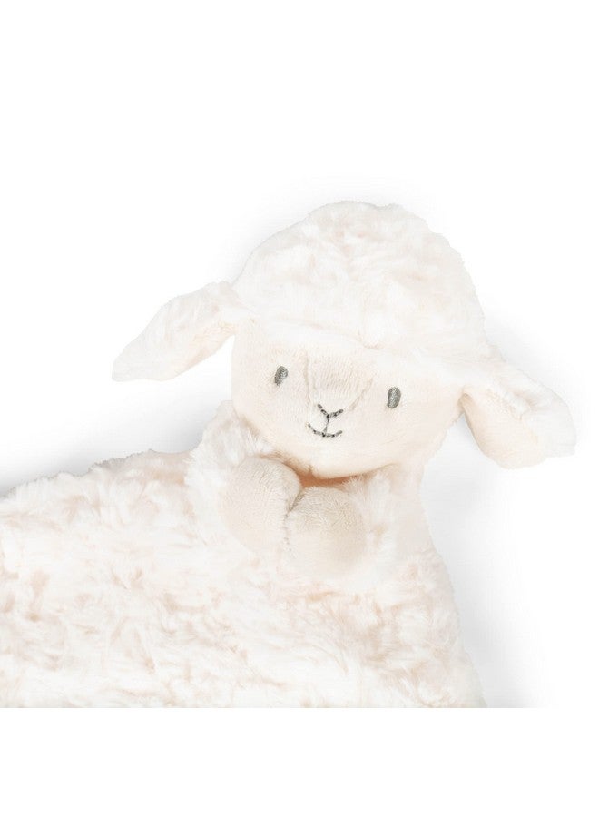 DEMDACO Fuzzy White Lamb Loves Me Polyester Plush Children's Rattle Blankie - Image 5