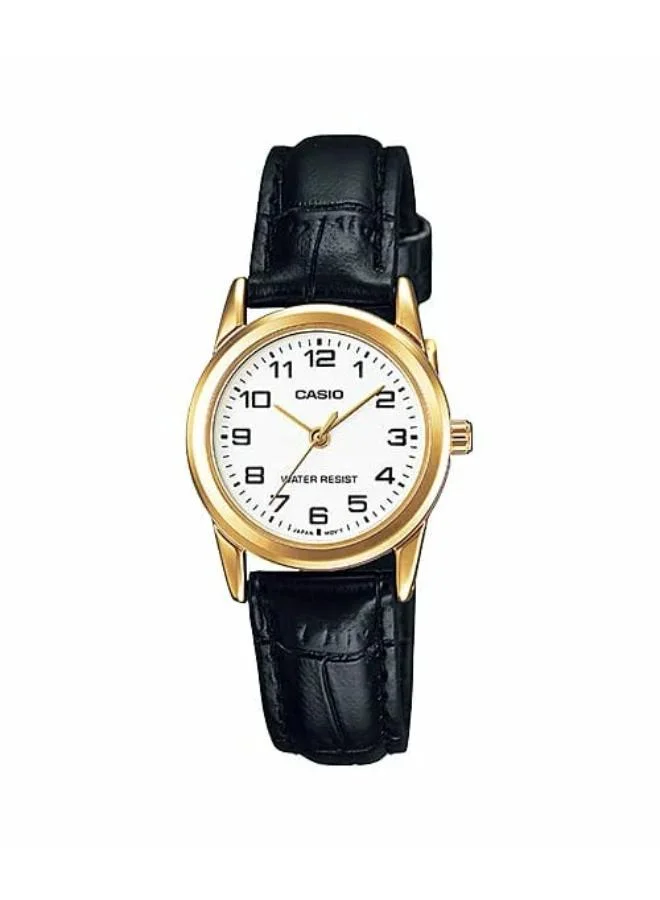 كاسيو Women's Leather  Analog Watch LTP-V001GL-7BUDF - 31X25  mm