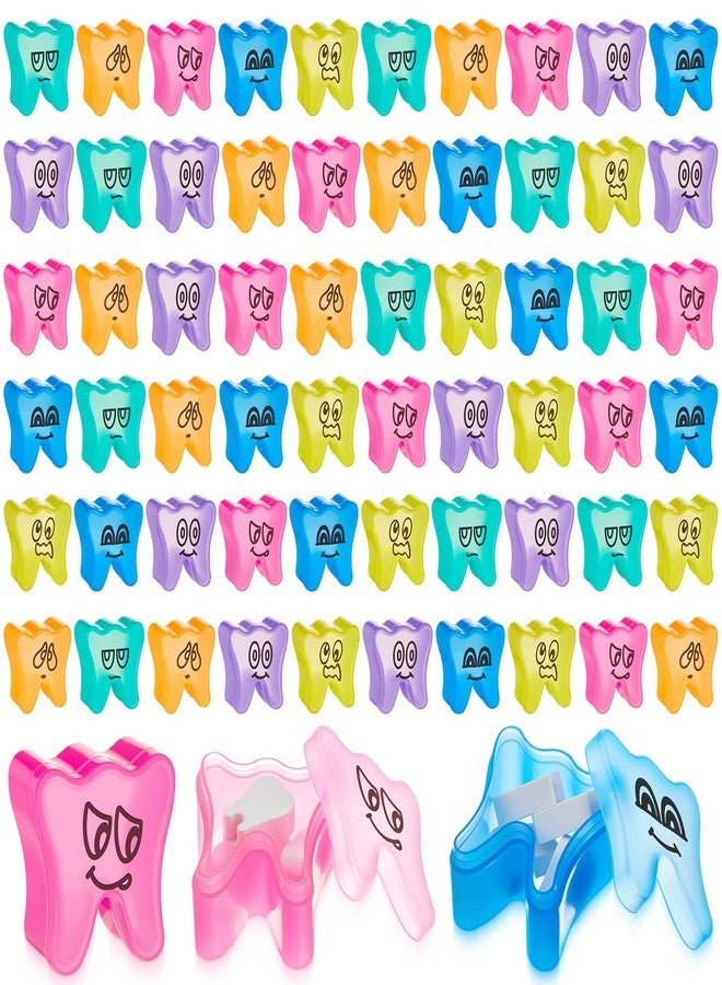 Beeveer 60 Pcs Colorful Tooth Saver Box for Kids Boys Girls Plastic Lost Fairy Tooth Holder Bulk Keepsake for School Classroom Dentist Baby Teeth Party Favor Bag Fillers, 6 Colors, 1.69*1.69*1.06 Inch - Image 1