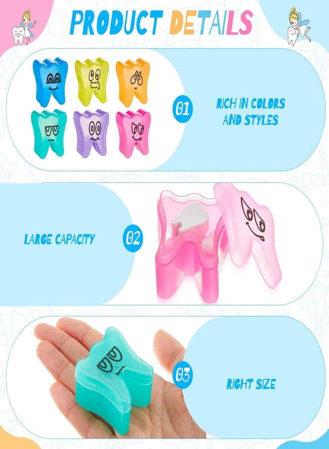 Beeveer 60 Pcs Colorful Tooth Saver Box for Kids Boys Girls Plastic Lost Fairy Tooth Holder Bulk Keepsake for School Classroom Dentist Baby Teeth Party Favor Bag Fillers, 6 Colors, 1.69*1.69*1.06 Inch - Image 3