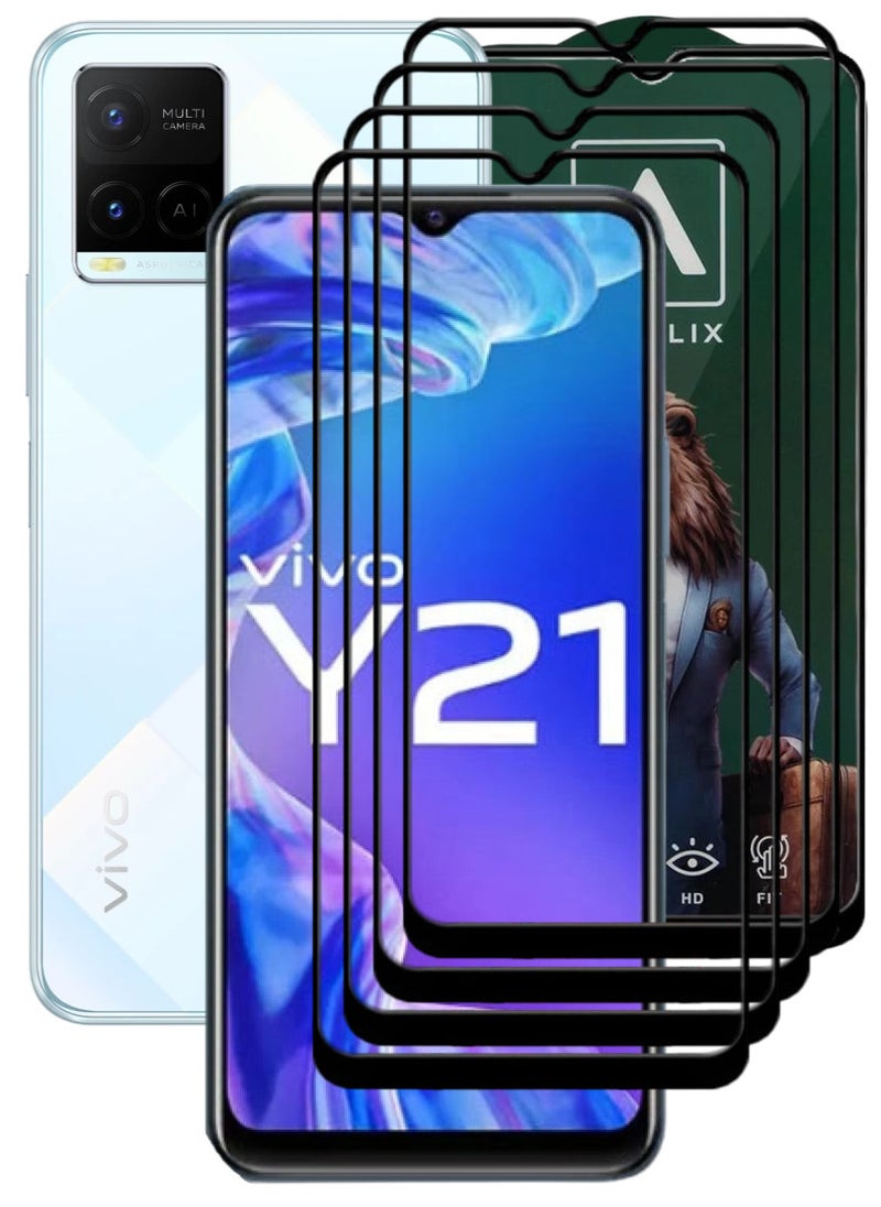 ACLIX 4 Pieces Antistatic ESD Dustproof Premium Quality High Definition Tempered Glass Screen Protector Designed For vivo Y21 - Image 1