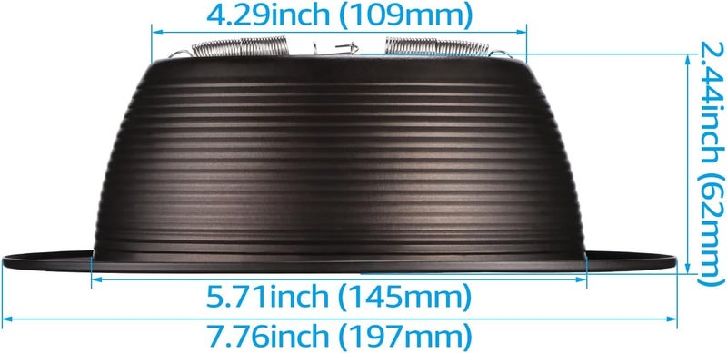 TORCHSTAR 6 Inch Recessed Can Light Trim Rosewood Decor, Step Baffle with Detachable Ring, Full Metal, Fit Halo/Juno Remodel Recessed Housing, Oil Rubbed Bronze, Pack of 6 - Image 2