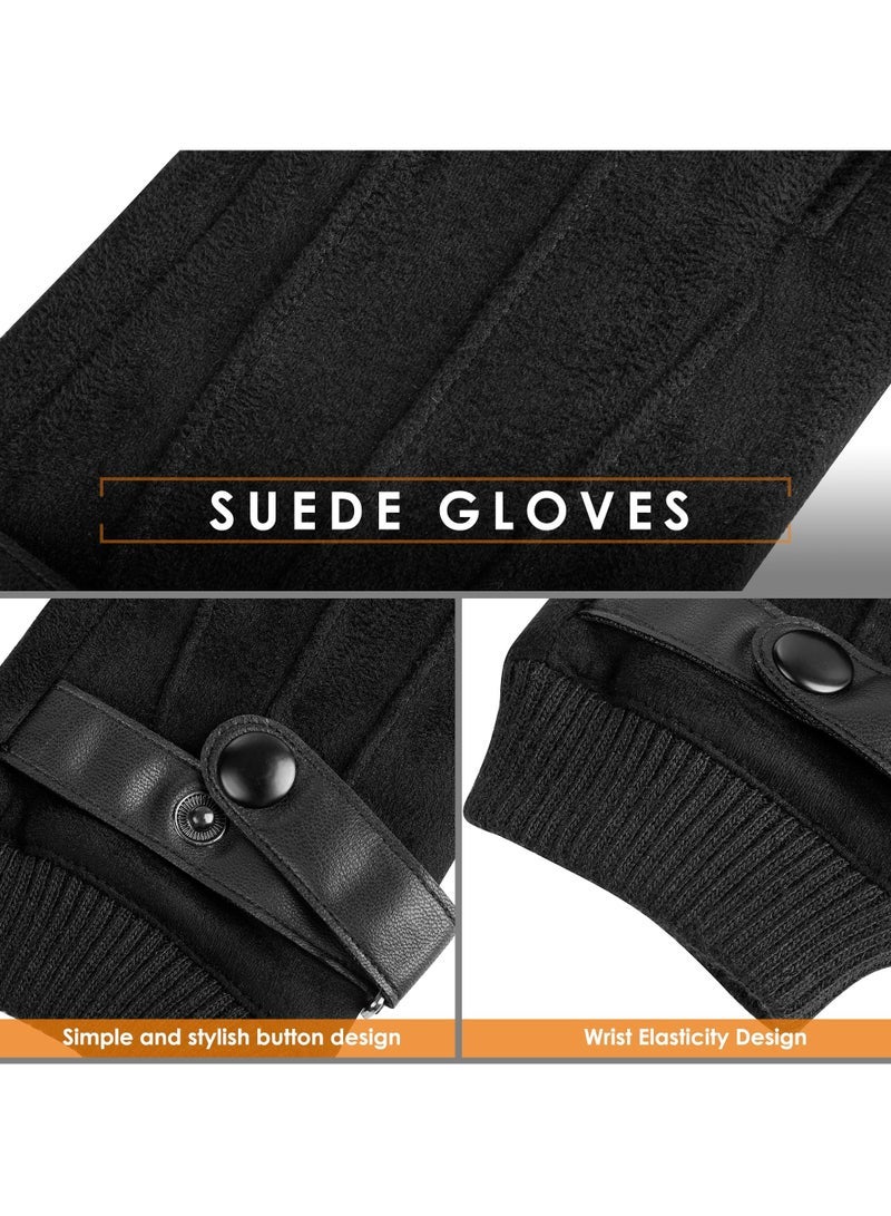 Winter Gloves, Touchscreen Windproof Driving Motorcycle Gloves for Men Fleece Lined Thick Warm Gloves - Image 4