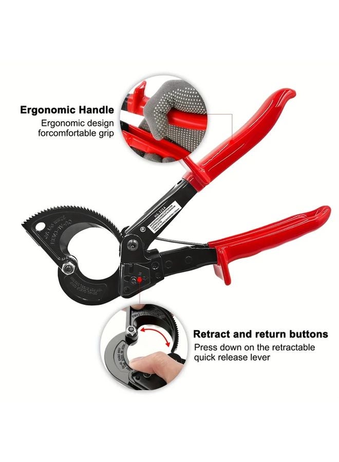 WX 325 Heavy Duty Ratchet Cable Cutter Industrial Steel Blade Portable Tool - Image 3