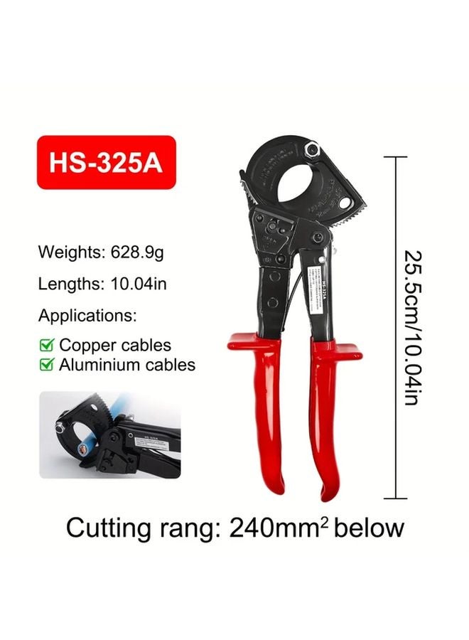 WX 325 Heavy Duty Ratchet Cable Cutter Industrial Steel Blade Portable Tool - Image 2