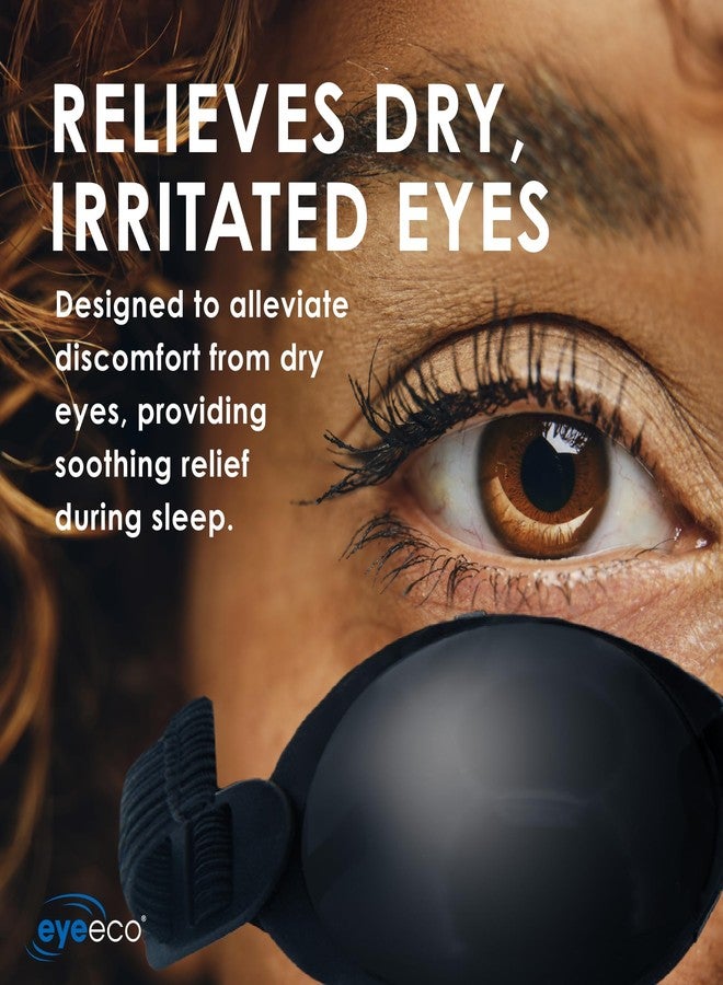 EYEECO Onyix Silicone Hydrating Sleep Mask - Adjustable, Medical Grade Silicone Mask for Nighttime Dry Eye Relief and Hydration, Black - Image 3