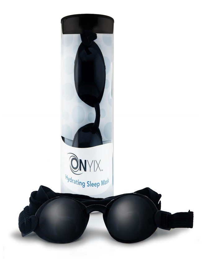 EYEECO Onyix Silicone Hydrating Sleep Mask - Adjustable, Medical Grade Silicone Mask for Nighttime Dry Eye Relief and Hydration, Black - Image 1