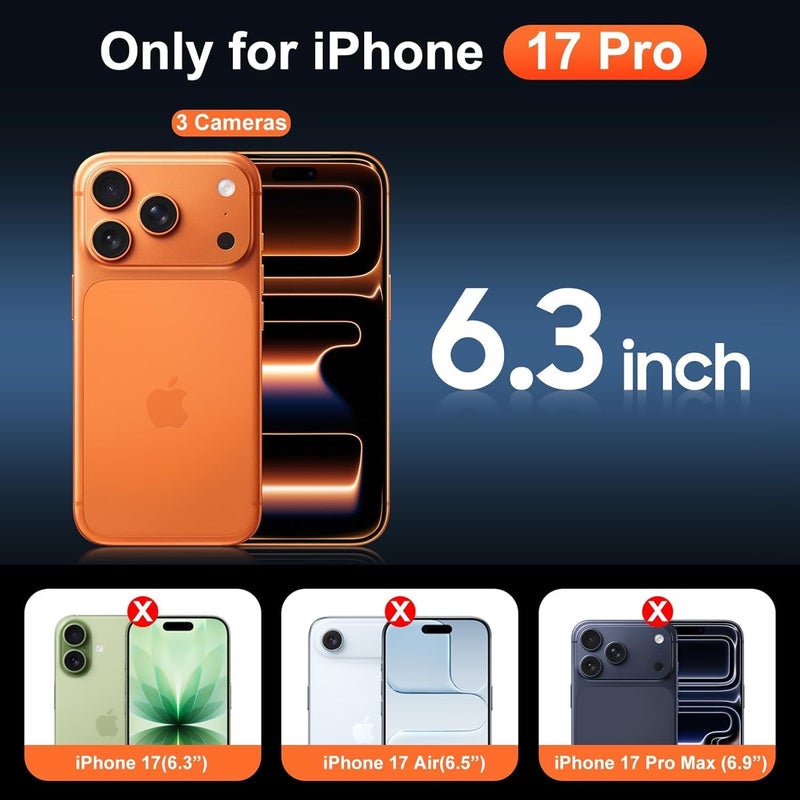 بورتوني حافظة iPhone 17 Pro، غطاء حامل إصبع مع حامل قابل للطي، حافظة سيليكون ناعمة متعددة الحوامل مغناطيسية للسيارة لهاتف iPhone 17 Pro مقاس 6.3 بوصة (بيج، iPhone 17 Pro) - Image 2