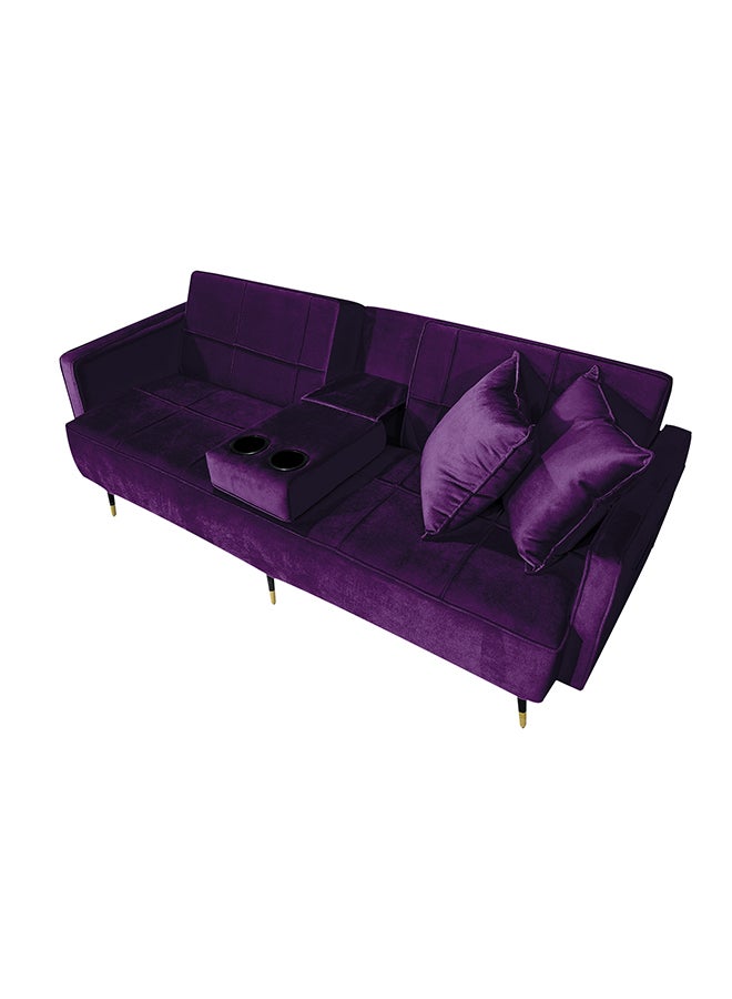 In-House Hema | 2 in 1 Velvet Upholstered Sofabed With Cup Holder - Image 5