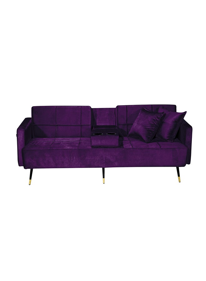 In-House Hema | 2 in 1 Velvet Upholstered Sofabed With Cup Holder - Image 4