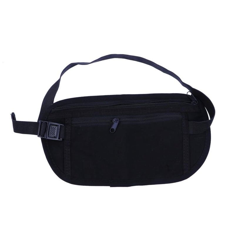 Medium Black Outdoor Fanny Pack Waist Bag For Jogging Hiking Travel Lightweight - Image 2