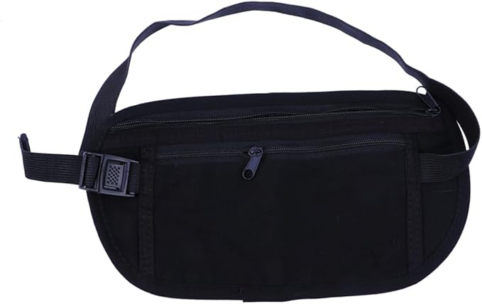 Medium Black Outdoor Fanny Pack Waist Bag For Jogging Hiking Travel Lightweight - Image 1