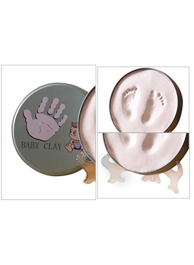 BABIES BLOOM Baby Round Tin Baby Handprint And Footprint Kit For Newborn (White Clay); Babyprints Keepsake Tin Kit; Baby Girl Or Baby Boy Baby Handprint Impression Keepsake - Image 5