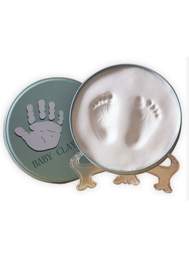 BABIES BLOOM Baby Round Tin Baby Handprint And Footprint Kit For Newborn (White Clay); Babyprints Keepsake Tin Kit; Baby Girl Or Baby Boy Baby Handprint Impression Keepsake - Image 2