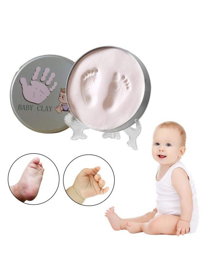 BABIES BLOOM Baby Round Tin Baby Handprint And Footprint Kit For Newborn (White Clay); Babyprints Keepsake Tin Kit; Baby Girl Or Baby Boy Baby Handprint Impression Keepsake - Image 4
