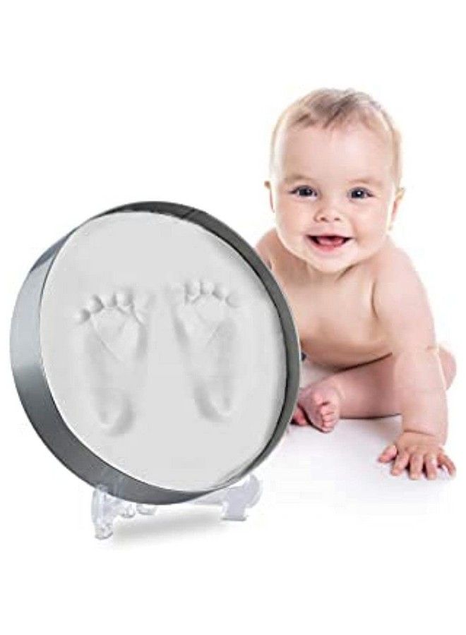 BABIES BLOOM Baby Round Tin Baby Handprint And Footprint Kit For Newborn (White Clay); Babyprints Keepsake Tin Kit; Baby Girl Or Baby Boy Baby Handprint Impression Keepsake - Image 3