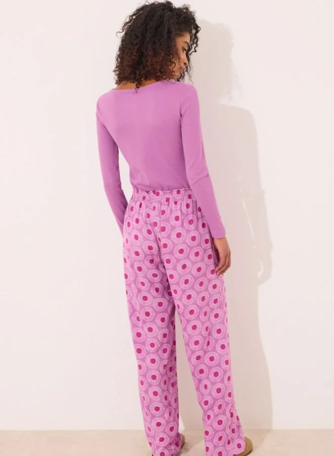 women'secret Long viscose trouser with geometric print