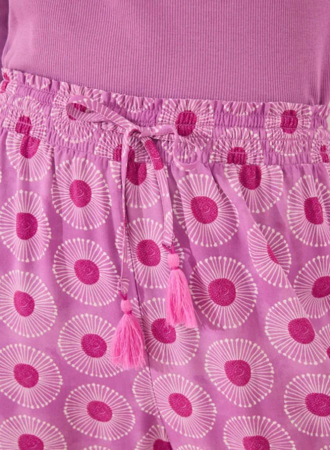 women'secret Long viscose trouser with geometric print