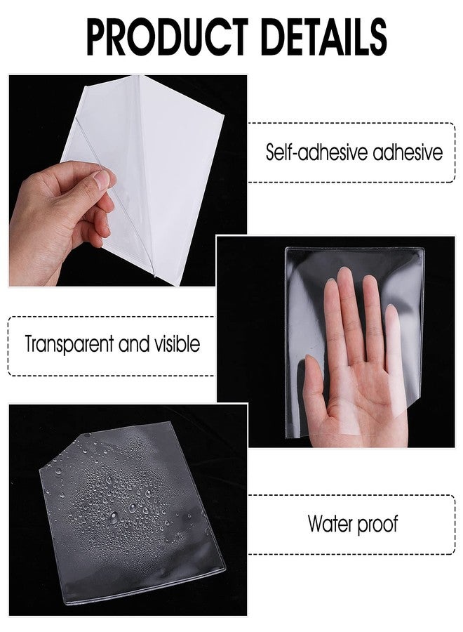 براساكو 6 قطع من جيوب لاصقة للمخططات، جيوب شفافة للزوايا، جيوب لاصقة للمخططات والمجلدات والدفاتر، ملحقات المخططات للمنزل والمكتب والمدرسة (6 × 6 بوصة) - Image 3