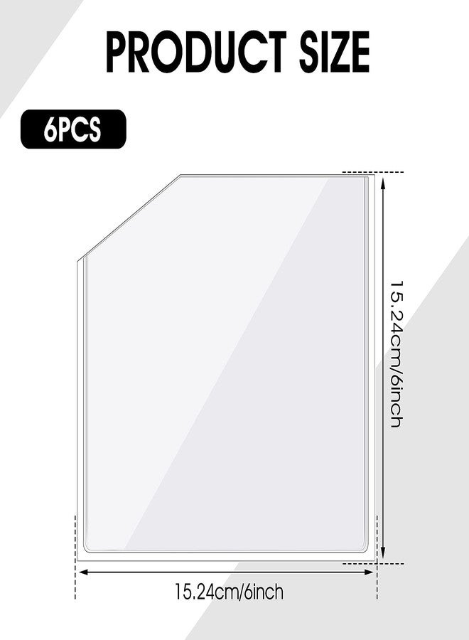 براساكو 6 قطع من جيوب لاصقة للمخططات، جيوب شفافة للزوايا، جيوب لاصقة للمخططات والمجلدات والدفاتر، ملحقات المخططات للمنزل والمكتب والمدرسة (6 × 6 بوصة) - Image 2