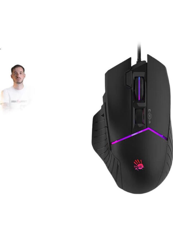 A4TECH A4tech W95max Wired Gaming Mouse For Macro Programming, Mechanical Notebook, Desktop C Puter, Pubg, League Of Legends, Bloodhand Phant Gaming Mouse, Black - Image 3