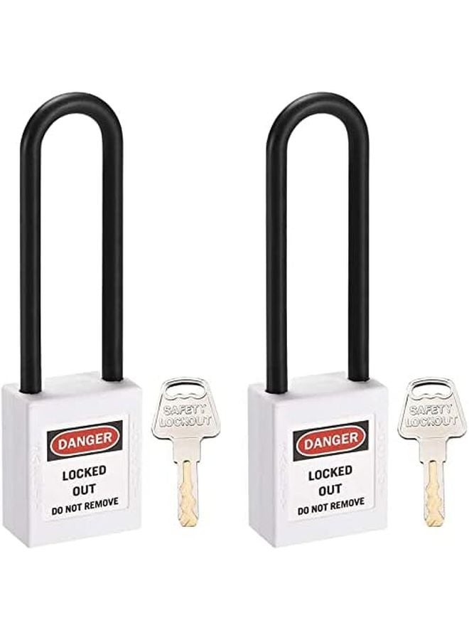 XYWHPGV 3 Inch Nylon Shackle Safety Padlock Lockout Labeling Keyed Alike 2 Pack - Image 2