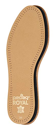 Pedag Royal | Genuine Lambskin Leather Insoles | Made in Germany | Vegetable-Tanned Leather | Activated Carbon for Anti-Odor | Latex Foam Padding | Thin & Absorbent | US Women 12/ Men 9/ EU 42 | Tan - Image 3