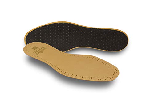 Pedag Royal | Genuine Lambskin Leather Insoles | Made in Germany | Vegetable-Tanned Leather | Activated Carbon for Anti-Odor | Latex Foam Padding | Thin & Absorbent | US Women 12/ Men 9/ EU 42 | Tan - Image 1