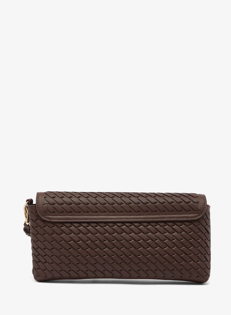 GLAMOROUS Brown Woven Clutch - Image 2