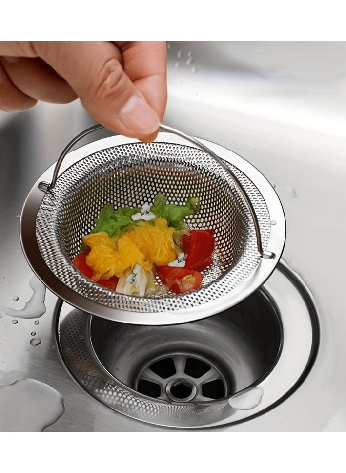 Stainless Steel Sink Strainer 2-Piece,Stainless Steel Drain Filter with Handle for Most Kitchen Drains, Rust Free and Dishwasher Safe  - Image 1
