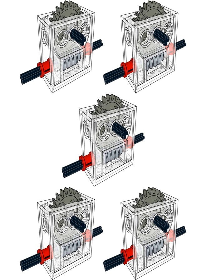 SEEMEY 5 Technical Parts Complete Set of Trans-Clear Wormbox Gearbox MOC Reducer Block Transparent Power Function Compatible with Part 6588 - Image 1