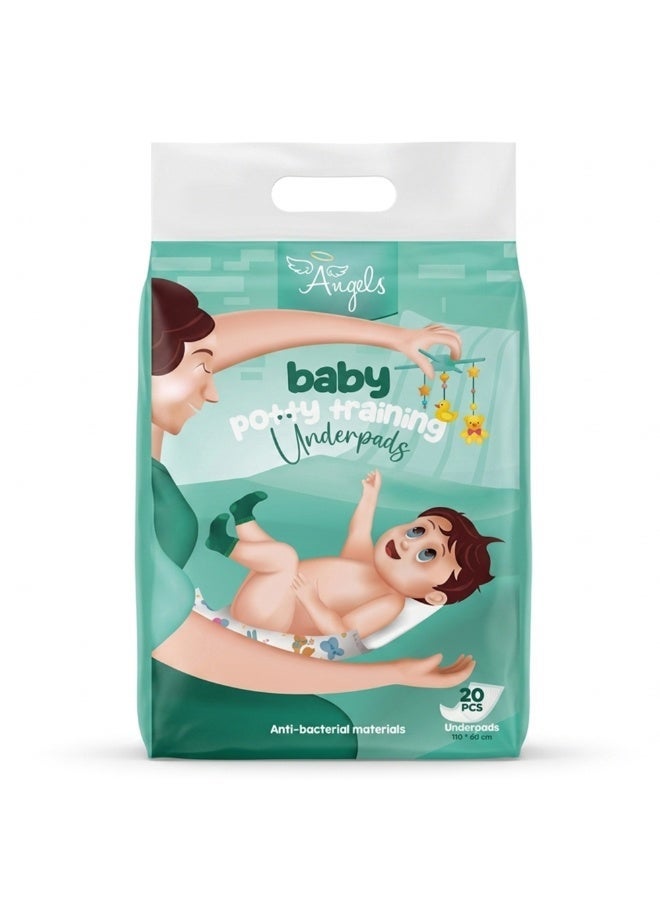 Angels Baby Potty Training Underpads, 20 Pieces, 60x110 cm - Image 1