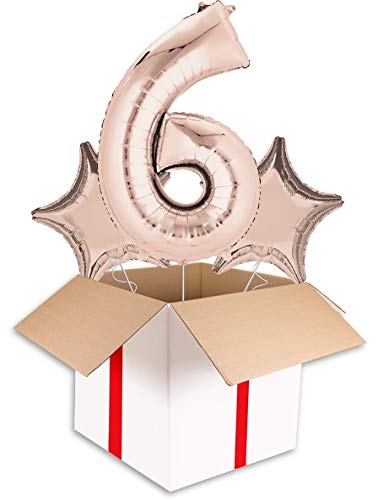 Krisah® 6 Number Foil Balloon(XL SIZE) 32 inches Rose Gold Color (6) - Image 4