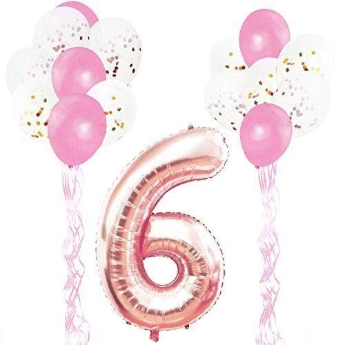 Krisah® 6 Number Foil Balloon(XL SIZE) 32 inches Rose Gold Color (6) - Image 5