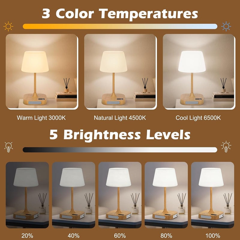 Eocean Rechargeable Table Lamp, 12000mAh Battery Operated Bedside Lamp with USB Charging Port, Portable Cordless LED Desk Lamp, Waterproof Wireless Light for Bedroom, Bathroom, Kitchen, Outdoor - Image 4