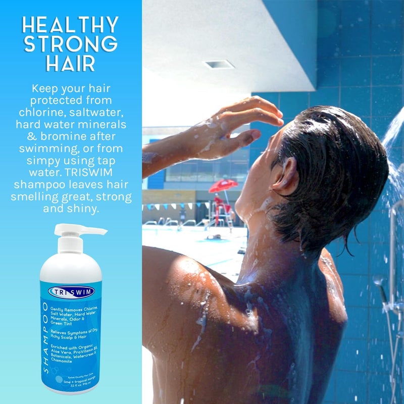 Triswim Swim Shampoo and Body Wash Bundle 32oz Bottles with Pump | Removes Chlorine, Saltwater, Hard Water, Bromine & Odors | Hydrates Hair & Skin - with Aloe Vera, Pro-Vitamin B5 - Image 3